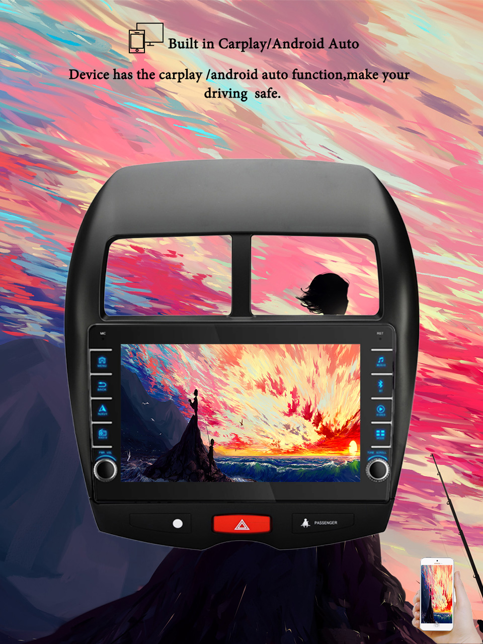 Tablet Danish Mobile & Accessories - 8G+128G Android 14 For Mitsubishi ASX