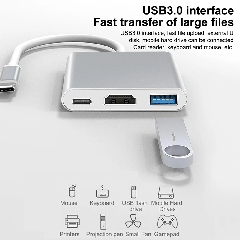 3 in 1 USB Type C Hub to 4K HD - Samsung Tablet With Accessories ulasan dan harga