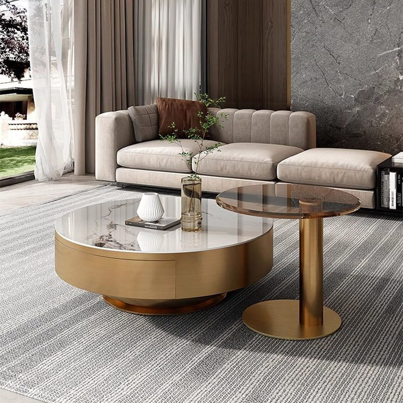 Round Clear Coffee Table Simpl - Unique Table Accessories ulasan dan harga