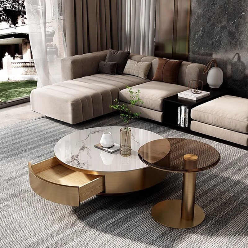 Round Clear Coffee Table Simpl - Unique Table Accessories ulasan dan harga