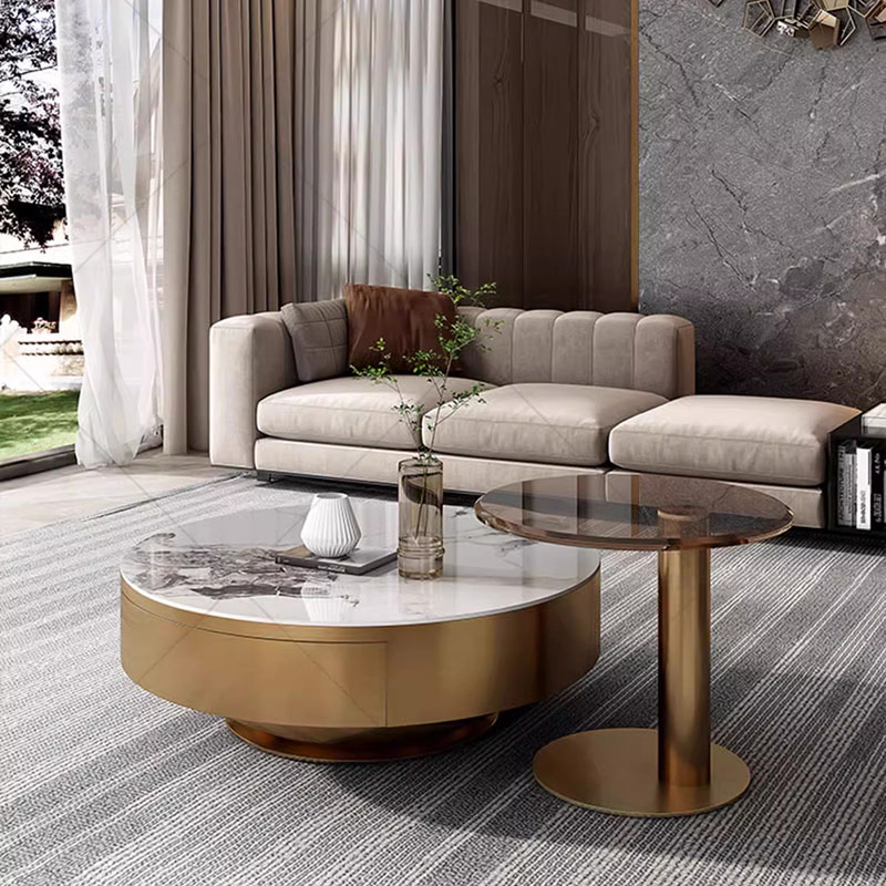 Round Clear Coffee Table Simpl - Unique Table Accessories ulasan dan harga