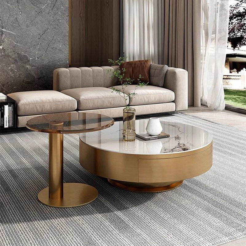 Round Clear Coffee Table Simpl - Unique Table Accessories ulasan dan harga